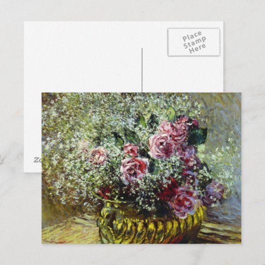 Blume in einem Pot - Claude Monet Postkarte (Vorne/Hinten)
