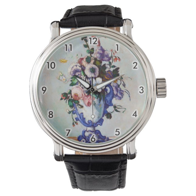 Blume in einem Rokoko Vase, Paul Cezanne Armbanduhr (Vorderseite)