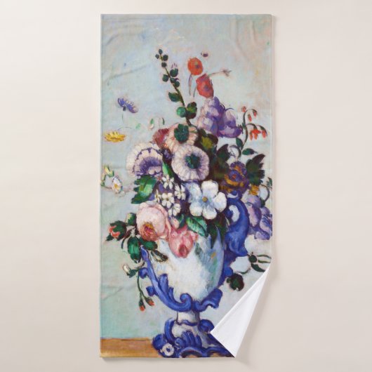 Blume in einem Rokoko Vase, Paul Cezanne Badehandtuch (Badehandtuch)