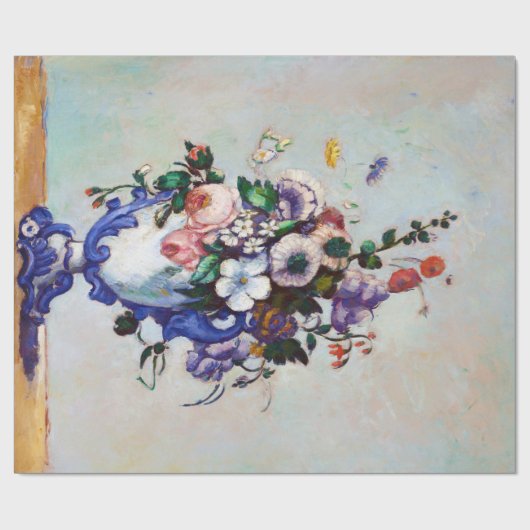 Blume in einem Rokoko Vase, Paul Cezanne Geschenkpapier (Flach)