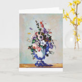 Blume in einem Rokoko Vase, Paul Cezanne Karte (Gelbe Blume)