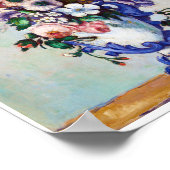 Blume in einem Rokoko Vase, Paul Cezanne Poster (Ecke)