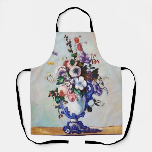 Blume in einem Rokoko Vase, Paul Cezanne Schürze (Vorderseite)