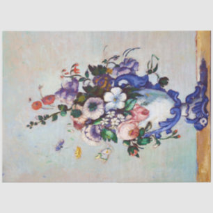 Blume in einem Rokoko Vase, Paul Cezanne Seidenpapier