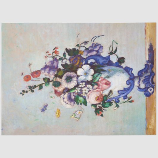 Blume in einem Rokoko Vase, Paul Cezanne Seidenpapier (Vorderseite)