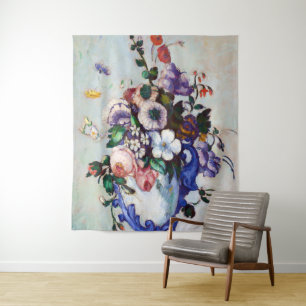 Blume in einem Rokoko Vase, Paul Cezanne Wandteppich