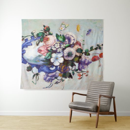 Blume in einem Rokoko Vase, Paul Cezanne Wandteppich (Beispiel (Horizontal))