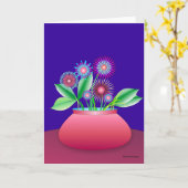 Blume in einem roten Pot Grußkarte Karte (Gelbe Blume)