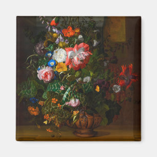 Blume in einem Urn an einer Steinkante, 1680 von R Magnet