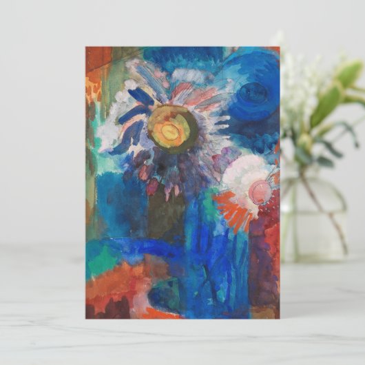 Blume in einer Blauen Vase | Fritz Schaefler (Stehend Vorderseite)