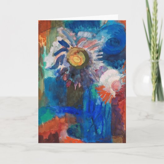 Blume in einer Blauen Vase | Fritz Schaefler Karte (Vorderseite)