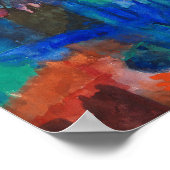 Blume in einer Blauen Vase | Fritz Schaefler Poster (Ecke)