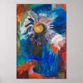 Blume in einer Blauen Vase | Fritz Schaefler Poster (Vorne)
