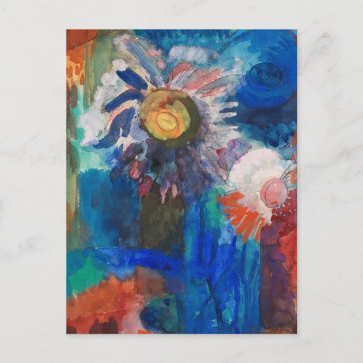 Blume in einer Blauen Vase | Fritz Schaefler Postkarte (Vorderseite)