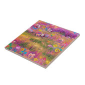 Blume in einer feldpsychedelischen Digitalkunst Fliese (Seite)