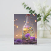 Blume in einer Flasche Postkarte (Stehend Vorderseite)