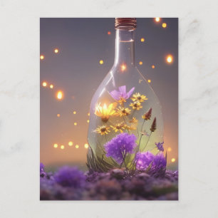 Blume in einer Flasche Postkarte