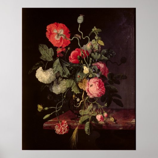 Blume in einer Glasvase, 1667 Poster (Vorne)