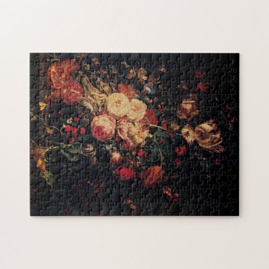 Blume in einer Glasvase mit Granatäpfeln, Ruysch Puzzle (Horizontal)