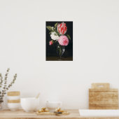 Blume in einer Glasvase Poster (Küche)