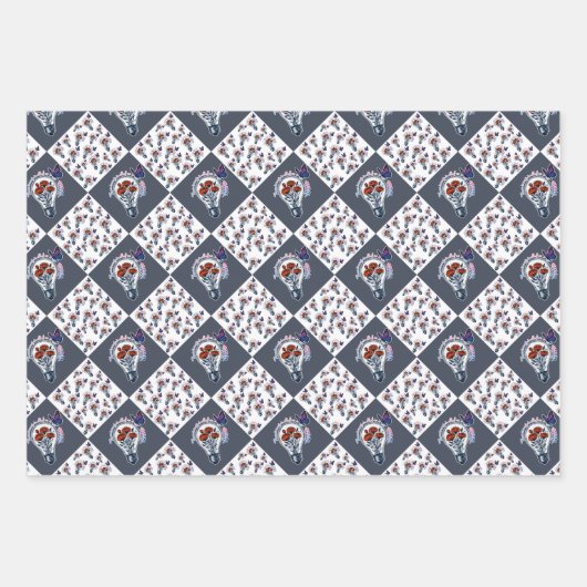 Blume in einer Glühbirne und Schmetterling in Bise Geschenkpapier Set (Vorderseite 2)