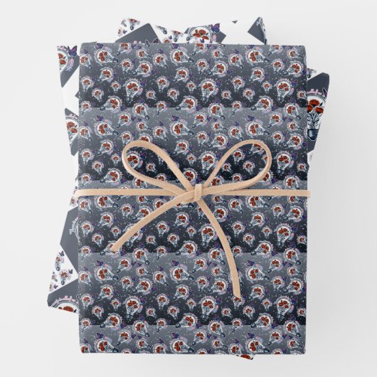 Blume in einer Glühbirne und Schmetterling in Bise Geschenkpapier Set (Beispiel)