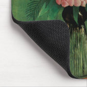 Blume in einer grünen Vase Mousepad (Ecke)