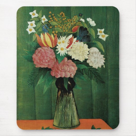 Blume in einer grünen Vase Mousepad (Vorne)
