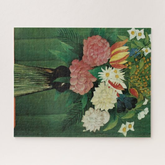 Blume in einer grünen Vase Puzzle (Horizontal)