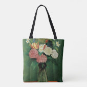 Blume in einer grünen Vase Tasche (Rückseite)
