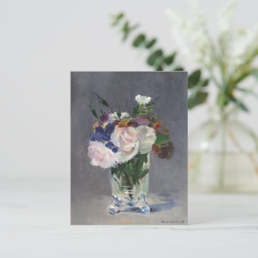 Blume in einer Kristallvase | Édouard Manet Postkarte (Stehend Vorderseite)
