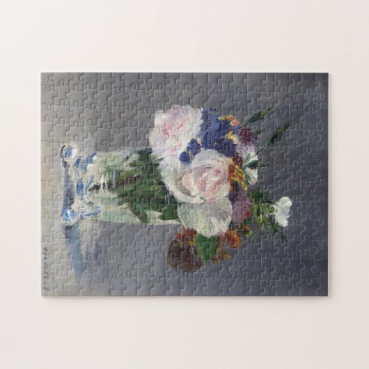 Blume in einer Kristallvase | Édouard Manet Puzzle (Horizontal)