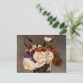 Blume in einer Kristallvase - Postkarte (Stehend Vorderseite)