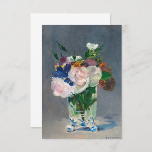 Blume in einer Kristallvase von Edouard Manet Dankeskarte (Vorne/Hinten)