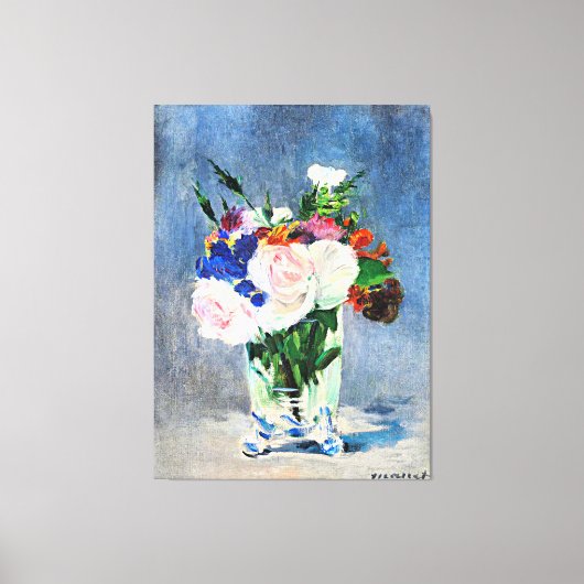 Blume in einer Kristallvase von Edouard Manet, Leinwanddruck (Vorderseite)