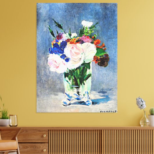 Blume in einer Kristallvase von Edouard Manet, Leinwanddruck (Insitu (Wohnzimmer))