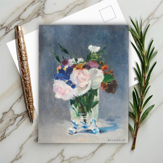 Blume in einer Kristallvase von Edouard Manet Postkarte