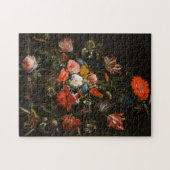 Blume in einer Metallvase, Abraham Mignon Puzzle (Horizontal)