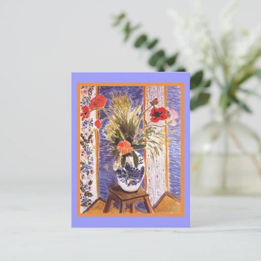 Blume in einer Schüssel Postkarte (Stehend Vorderseite)