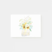 Blume in einer Tasche Aquarellmalerei Post-it Klebezettel (Vorderseite)