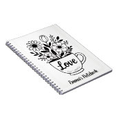 Blume in einer Teetasse Notizblock (Rechte Seite)