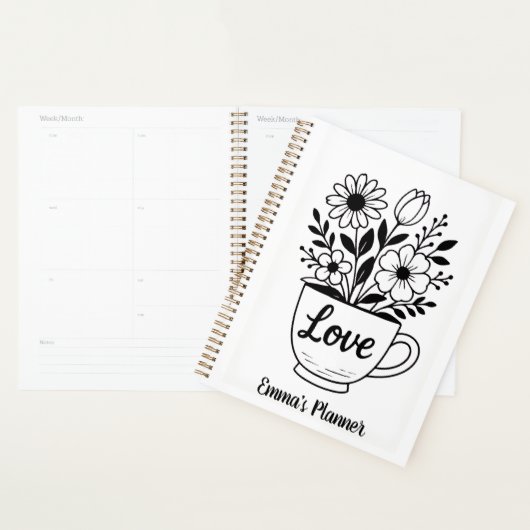 Blume in einer Teetasse Planer (Anzeige)