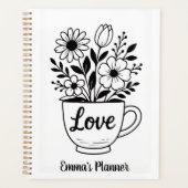 Blume in einer Teetasse Planer (Vorderseite)