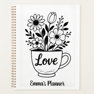 Blume in einer Teetasse Planer