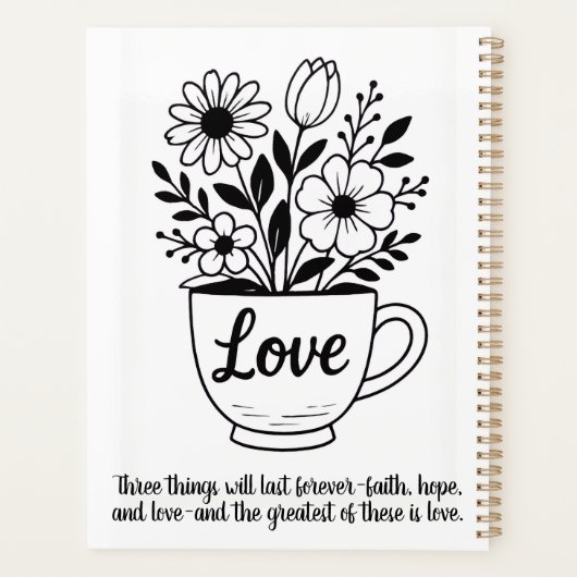 Blume in einer Teetasse Planer (Rückseite)