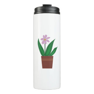 Blume in einer Topf-Tasse Thermosbecher