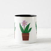 Blume in einer Topf-Tasse Zweifarbige Tasse (Mittel)