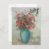 Blume in einer Türkisvase, c.1912 Postkarte (Vorne/Hinten)