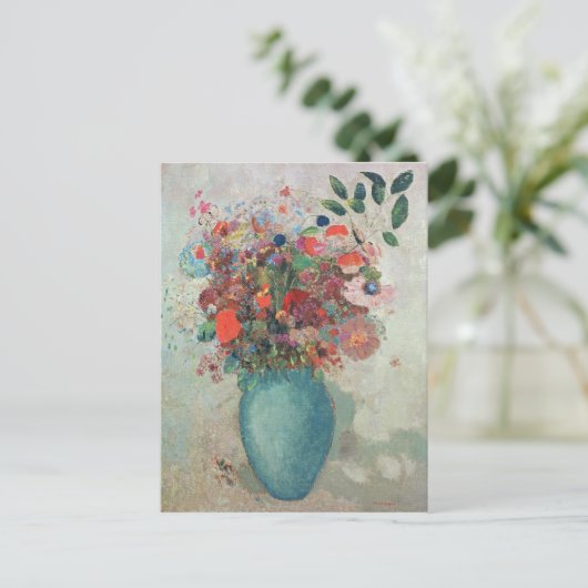 Blume in einer Türkisvase, c.1912 Postkarte (Stehend Vorderseite)