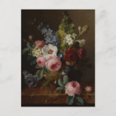 Blume in einer Vase auf einer Marmorkante Postkarte (Vorderseite)